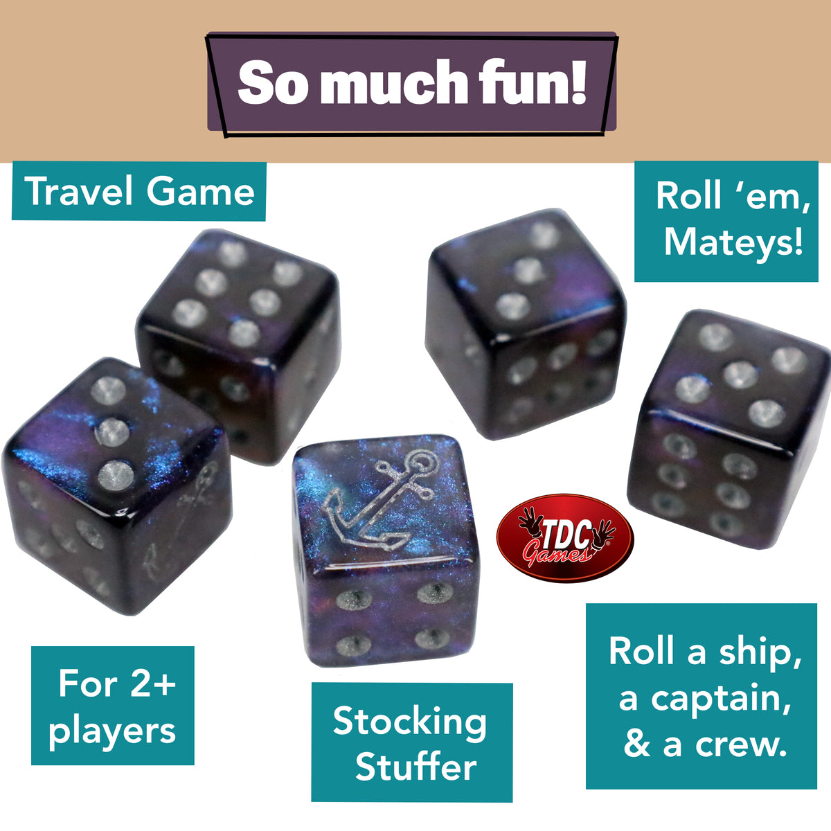 Ship Captain Crew Dice Game, Great for Party Favors, Family Games