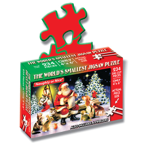 TDC Games World's Smallest Jigsaw Puzzle - Naughty or Nice - 6 in.