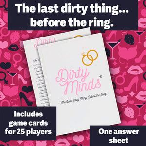 TDC Games Dirty Minds Bachelorette Party Games for Adults, Bridal Shower Games Quiz with Naughty Clues for 25 Guests, Adult Games for Game Night, Couples Games for Adults, Funny Wedding Shower Games