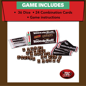 TDC Games Tootsie Roll Dice Game for Family Game Night, Family Games, Travel Games, Camping Games, Funny Games, Adult Games for Parties, Games for Adults and Family, Fun Dice Games for 2-6 Players