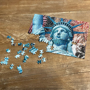 TDC Games World's Smallest Jigsaw Puzzle - Lady Liberty - Measures 4 x 6 inches when assembled - Includes Tweezers