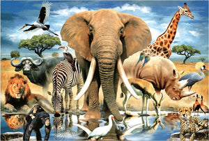 Real picture of puzzle with animals like Elephant, Lion, Chimpanzee, Gazelle, Cheetah, Water Buffalo...etc.